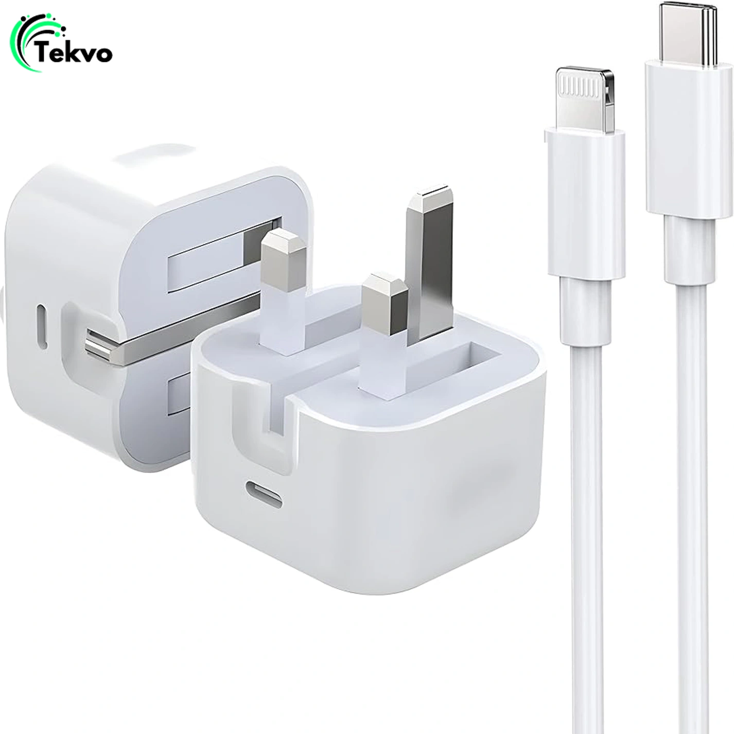 20W USB-C fast charger plug with Lightning cable for iPhone