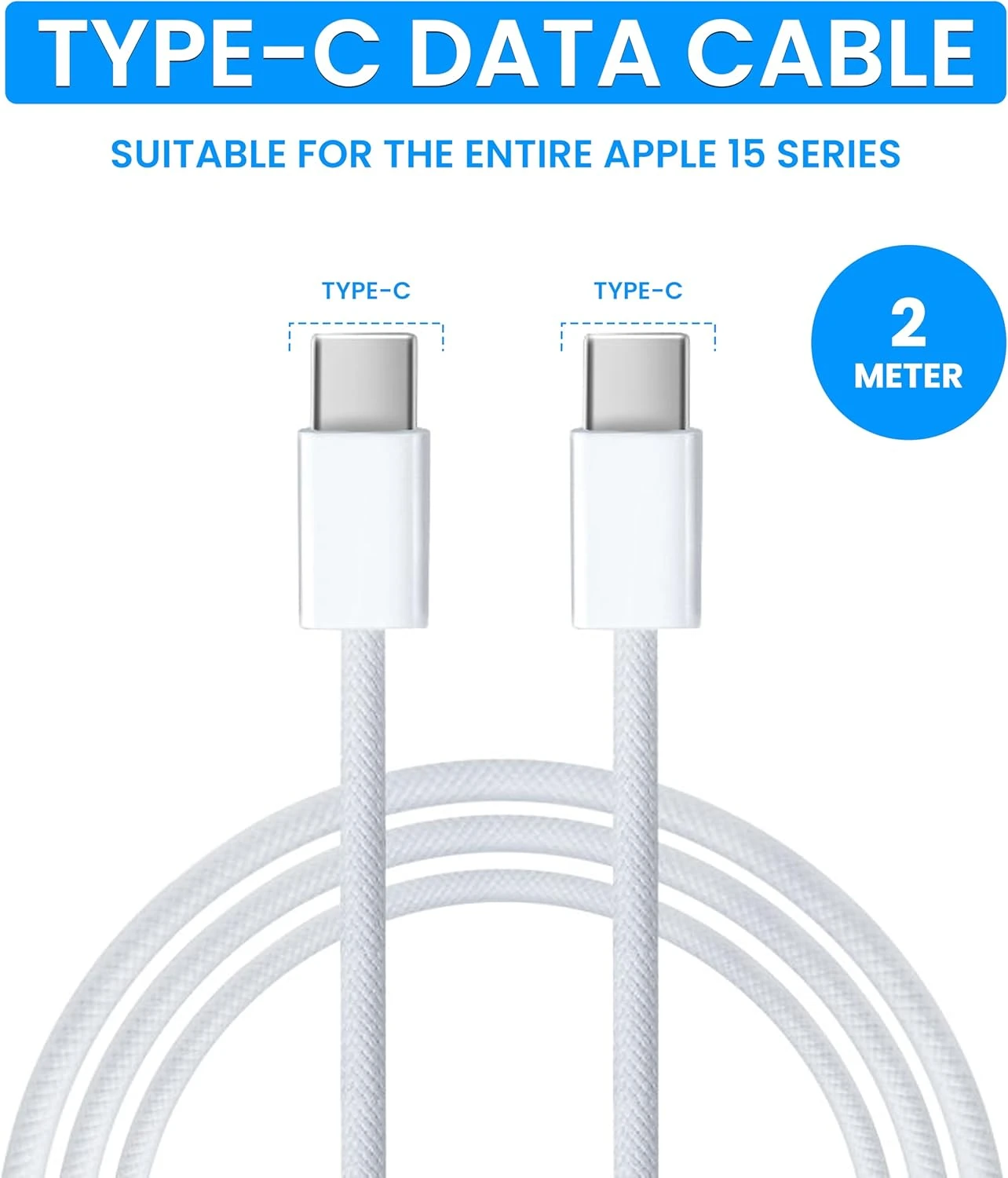 TEKVO USB C to USB C Cable (2M) Long 20W Fast Charging PD Cord for iPhone 17 Pro Max, 16 15 14 13 12 10 Pro Max, iPad Pro, MacBook, Samsung, OnePlus, Android Devices - TPE Strong Cable for Office, Car, Travel | Wholesale - Image 2