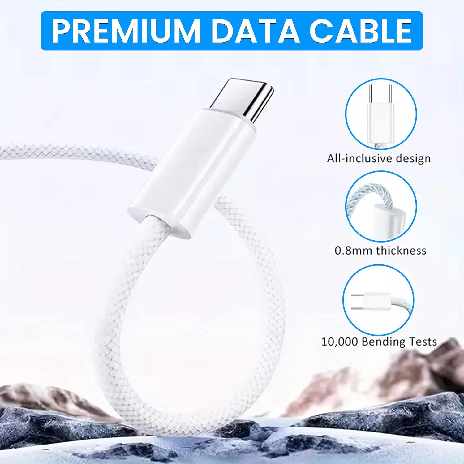 TEKVO USB C to USB C Cable (2M) Long 20W Fast Charging PD Cord for iPhone 17 Pro Max, 16 15 14 13 12 10 Pro Max, iPad Pro, MacBook, Samsung, OnePlus, Android Devices - TPE Strong Cable for Office, Car, Travel | Wholesale - Image 3