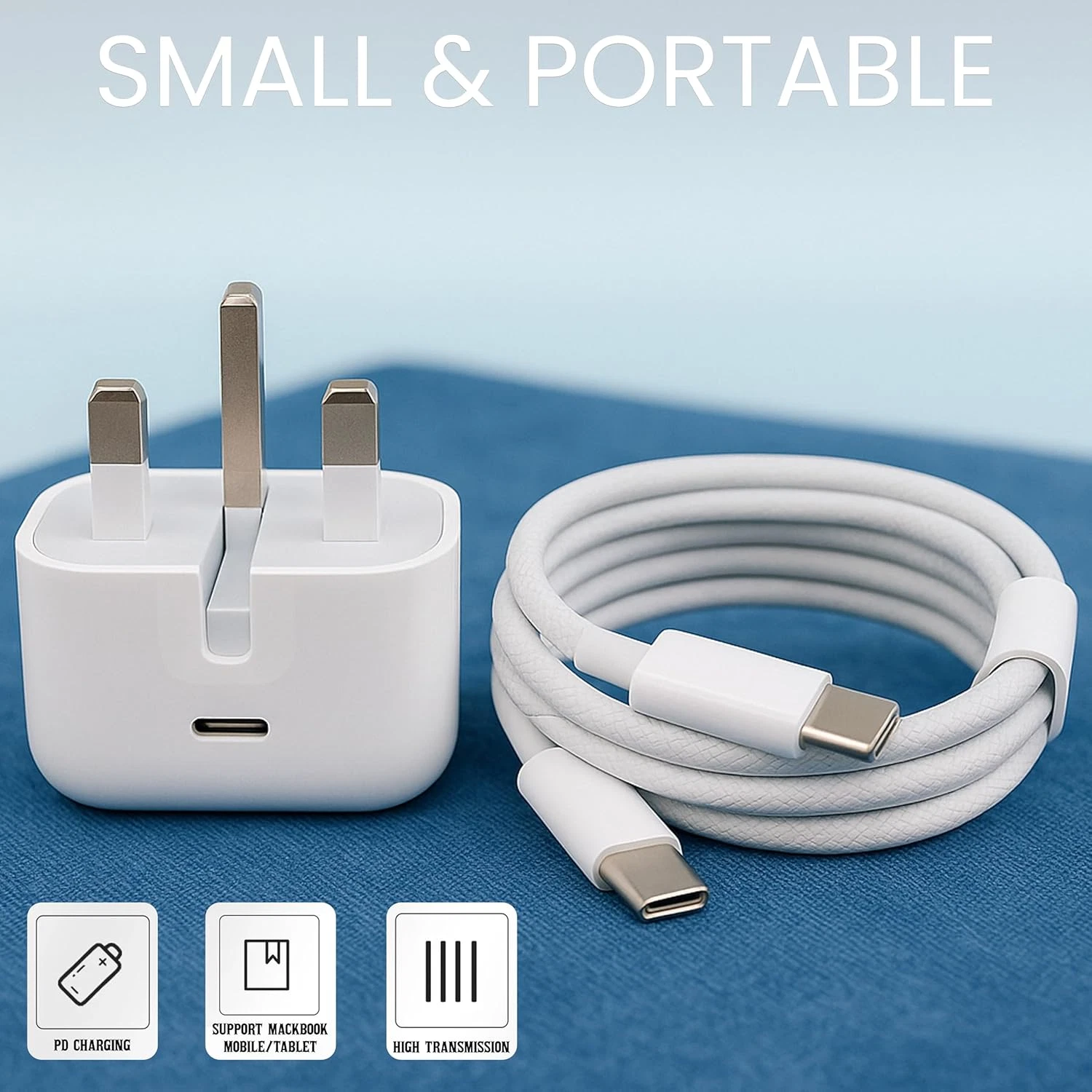 TEKVO 20W USB C Fast Charger Plug with 1M USB C Cable for iPhone 17 Pro Max, 16, 15, 14, 13, 12, 11, 10 Pro Max iPad Pro Air Mini, AirPods, Apple Watch, Samsung, Pixel, Android Devices - Power Adapter Wall Charger Set | Wholesale - Image 3