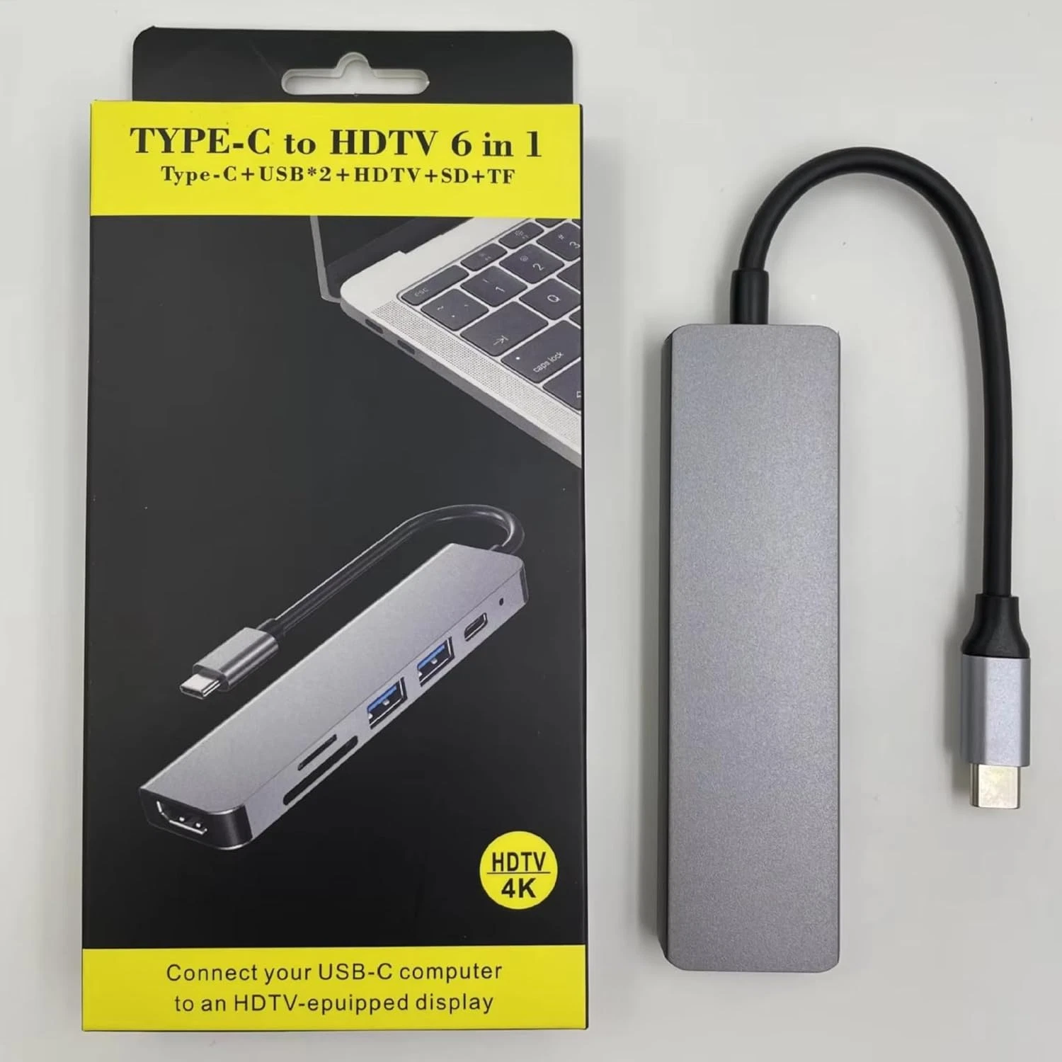 WholeSale for TEKVO 6-in-1 USB C Hub Docking Station | Type-C to HDTV 4K Adapter, USB 3.0, USB 2.0, PD Charging, SD/TF Card Reader | Compatible with MacBook, Lenovo, Chromebook, ASUS, Dell, HP, More - Image 8