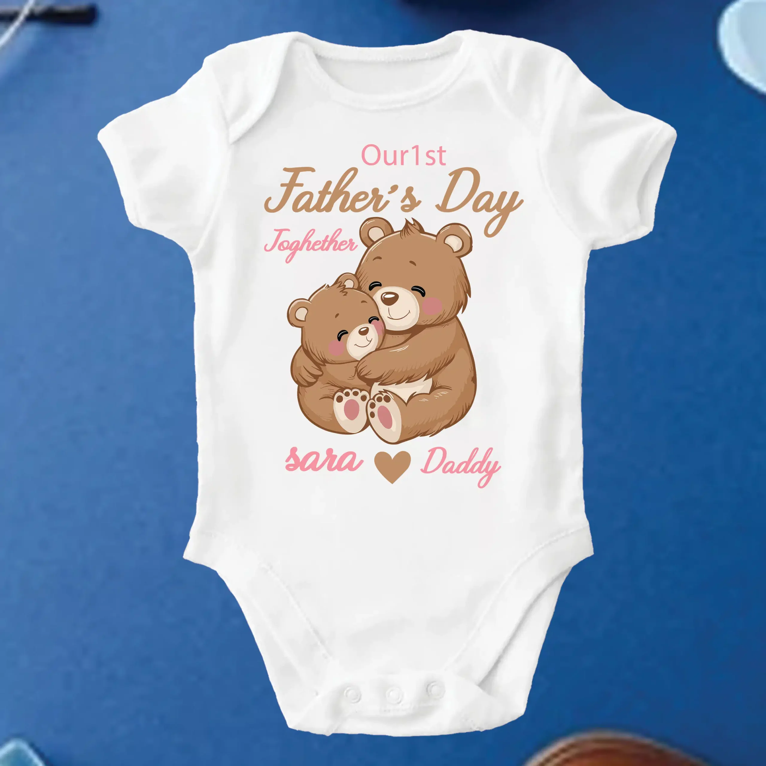 Custom Our First Father's Day TShirt & Body Suit, Bear Tshirt, Daddy Bear Shirt, Father's Day Matching Tshirt & Suit, Papa and Son Shirt, Fist Bump Set Tshirt - Image 13