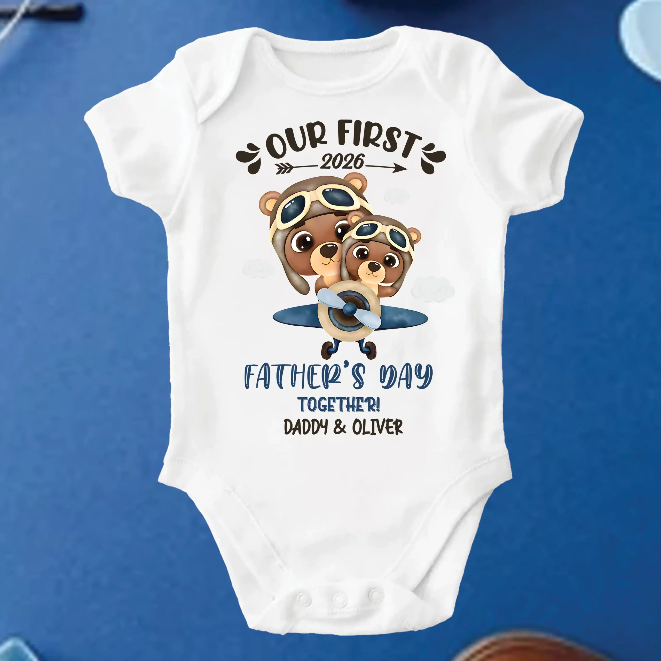 Custom Our First Father's Day TShirt & Body Suit, Bear Tshirt, Daddy Bear Shirt, Father's Day Matching Tshirt & Suit, Papa and Son Shirt, Fist Bump Set Tshirt - Image 9