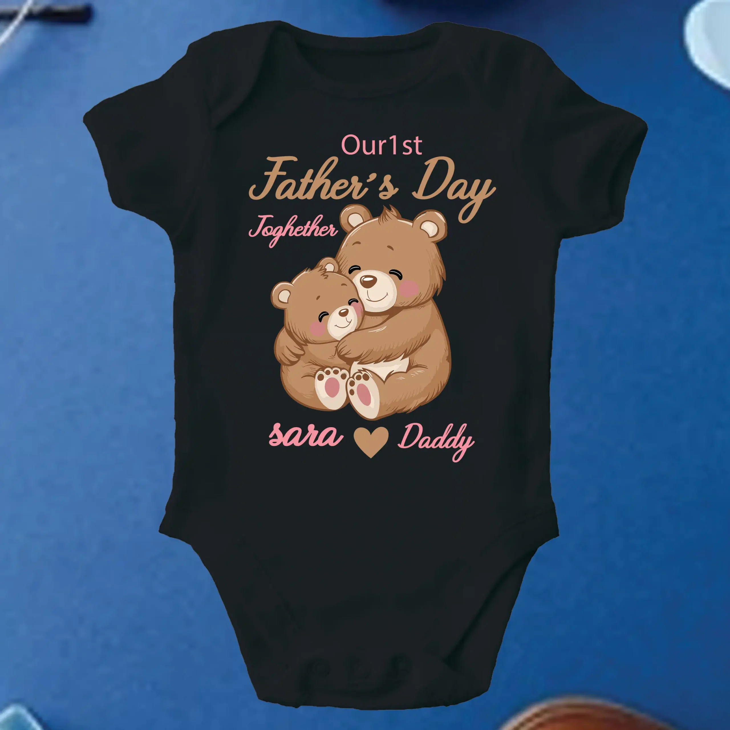 Custom Our First Father's Day TShirt & Body Suit, Bear Tshirt, Daddy Bear Shirt, Father's Day Matching Tshirt & Suit, Papa and Son Shirt, Fist Bump Set Tshirt - Image 14