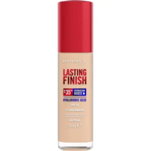 Rimmel Lasting Finish 35Hr Foundation, Full Coverage, Hydrating, SPF20, Hyaluronic Acid, Vitamin E, 2% Niacinamide, All Day Wear, Vegan, Cruelty Free