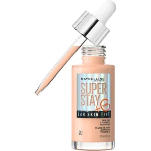 Maybelline Super Stay Skin Tint Foundation, With Vitamin C*, Brighten and Glow Serum Foundation with Long-Lasting, Buildable Coverage, Up to 24H Wear, Vegan Formula, Shade 20, Shade 23