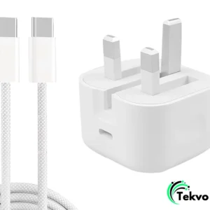 TEKVO 20W USB C Fast Charger with 1M Braided Cable for iPhone 16 15 14 - White