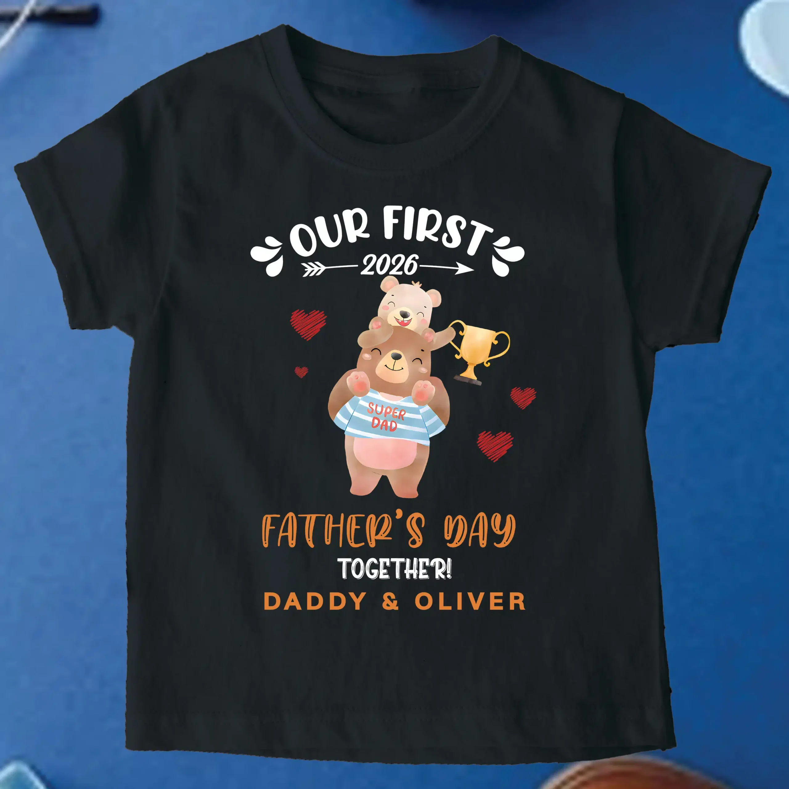 Custom Our First Father's Day TShirt & Body Suit, Bear Tshirt, Daddy Bear Shirt, Father's Day Matching Tshirt & Suit, Papa and Son Shirt, Fist Bump Set Tshirt - Image 8