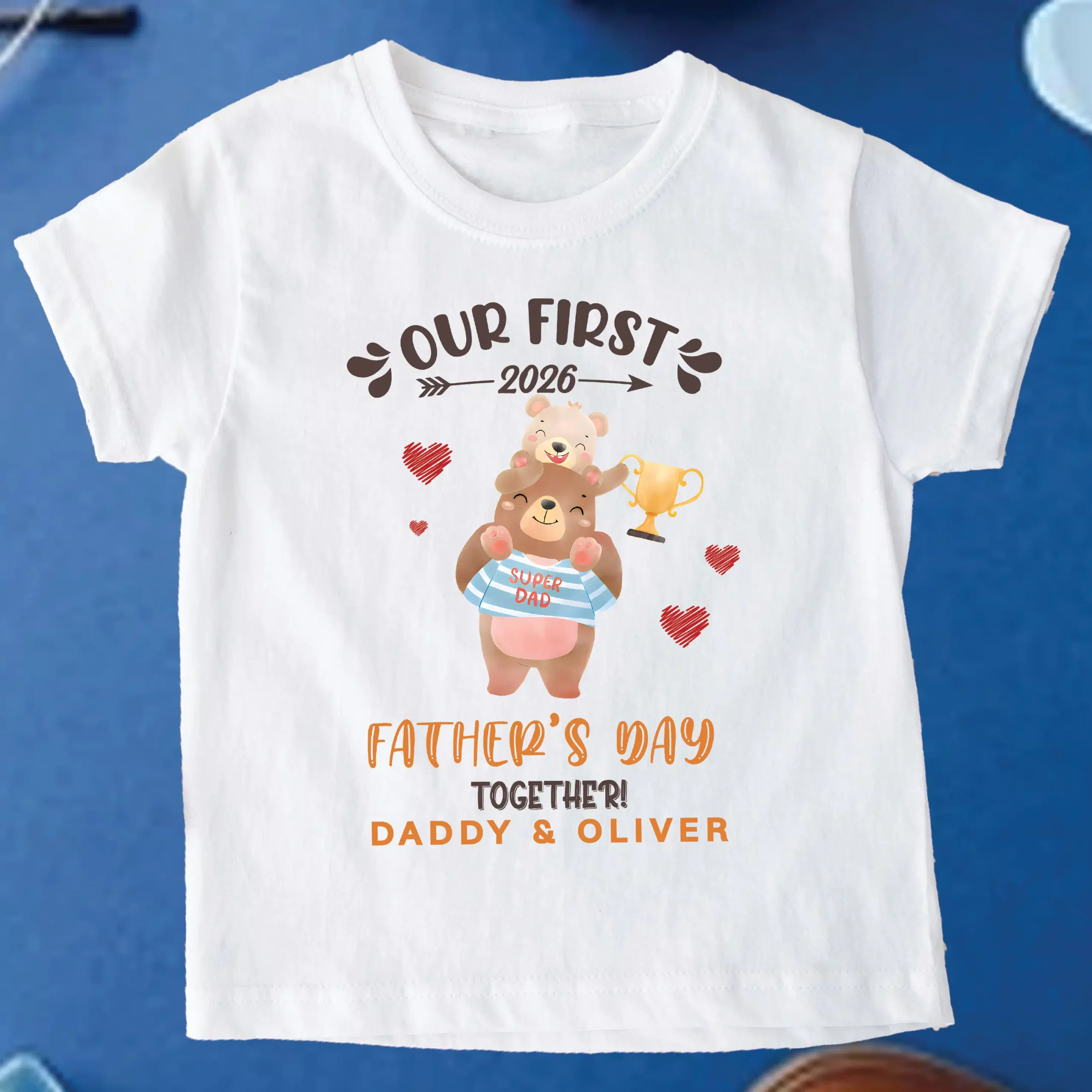 Custom Our First Father's Day TShirt & Body Suit, Bear Tshirt, Daddy Bear Shirt, Father's Day Matching Tshirt & Suit, Papa and Son Shirt, Fist Bump Set Tshirt - Image 7