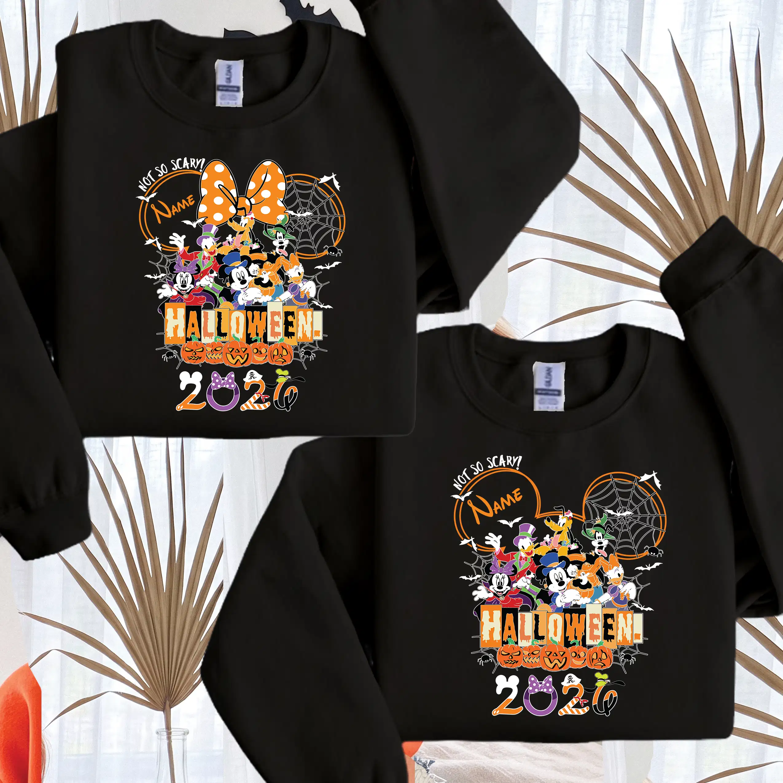 Personalised Halloween 2026 family matching sweatshirt in black