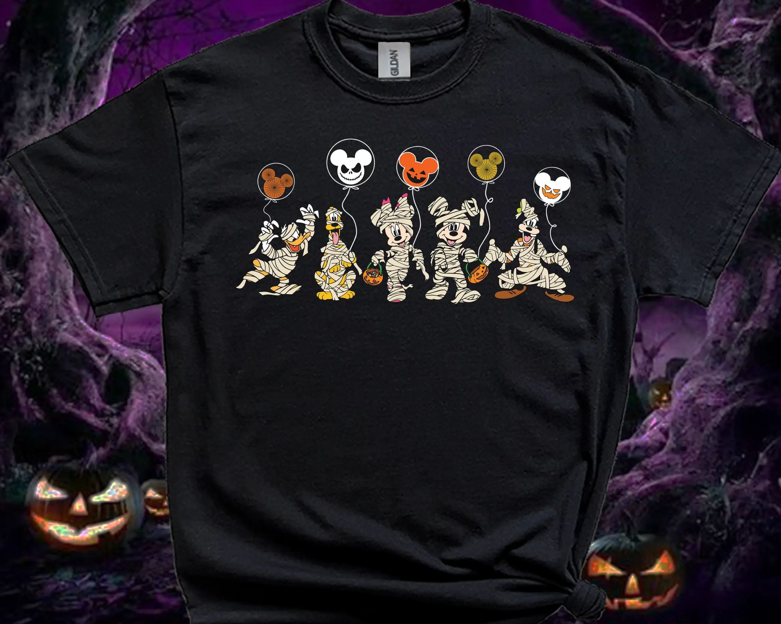 Halloween Mummy Family Matching T-Shirt Black for Adults and Kids