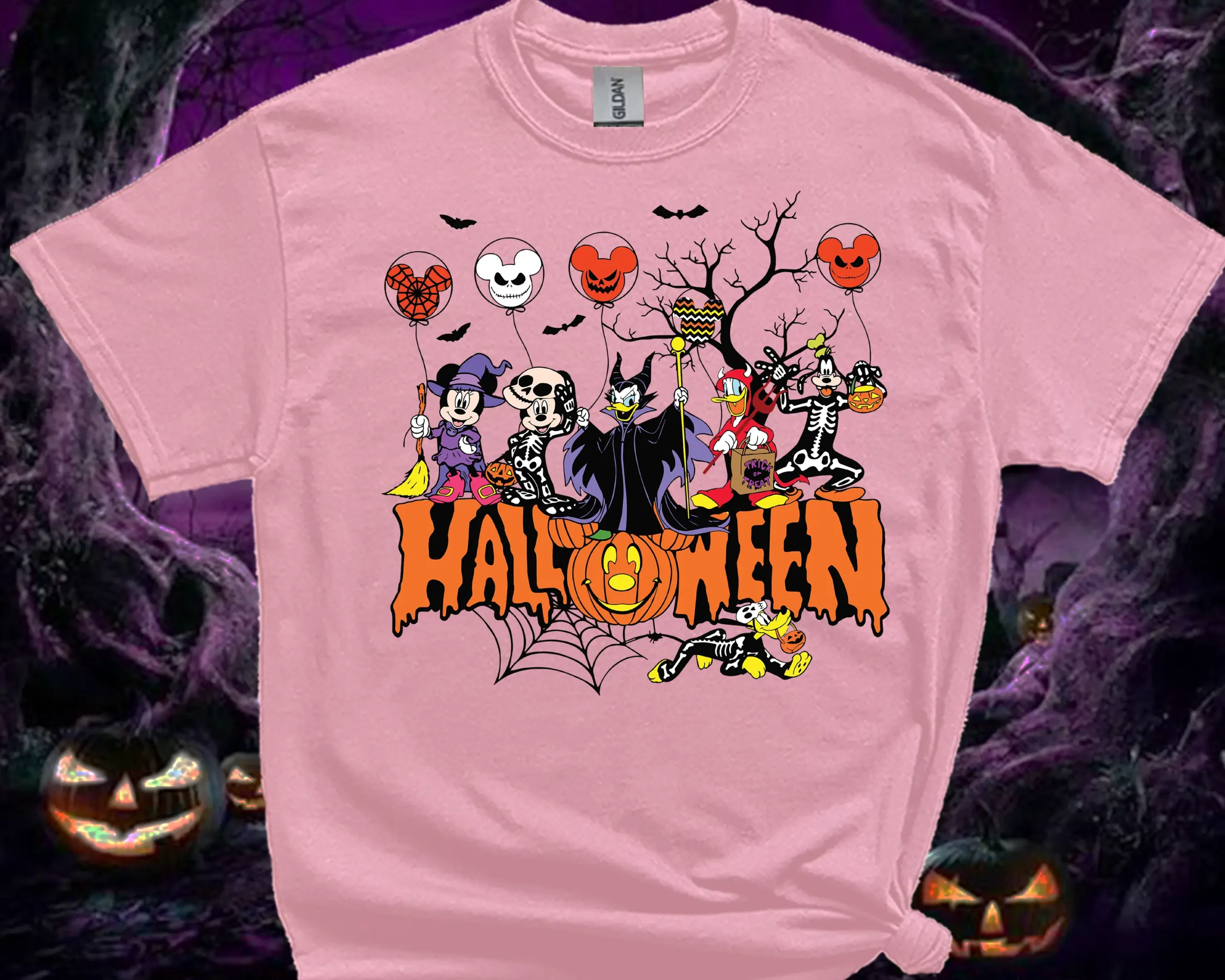 Light Pink Personalised Halloween 2026 T-Shirt for Adults and Kids