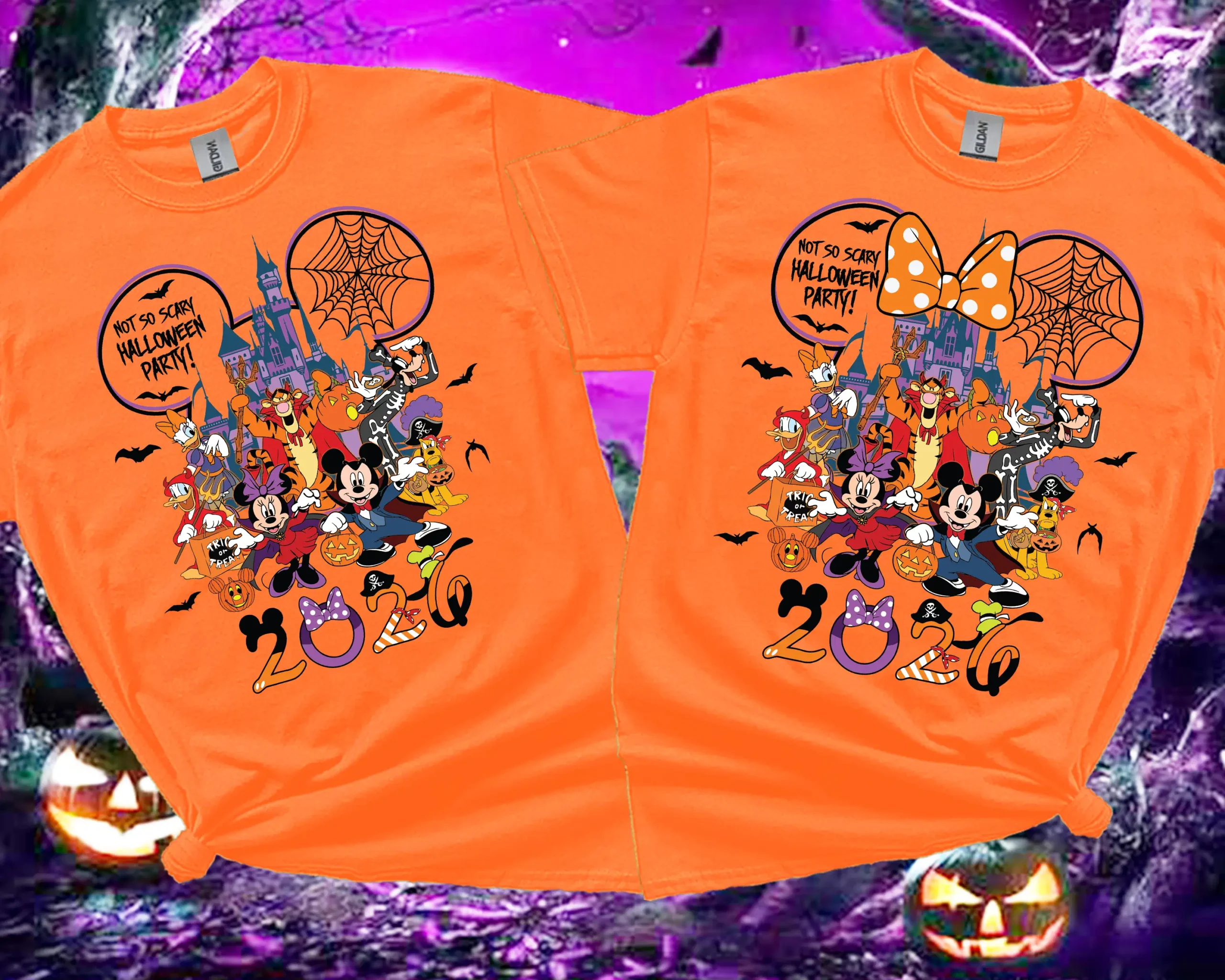 Orange family matching Halloween T-Shirt 2026 for adults and kids