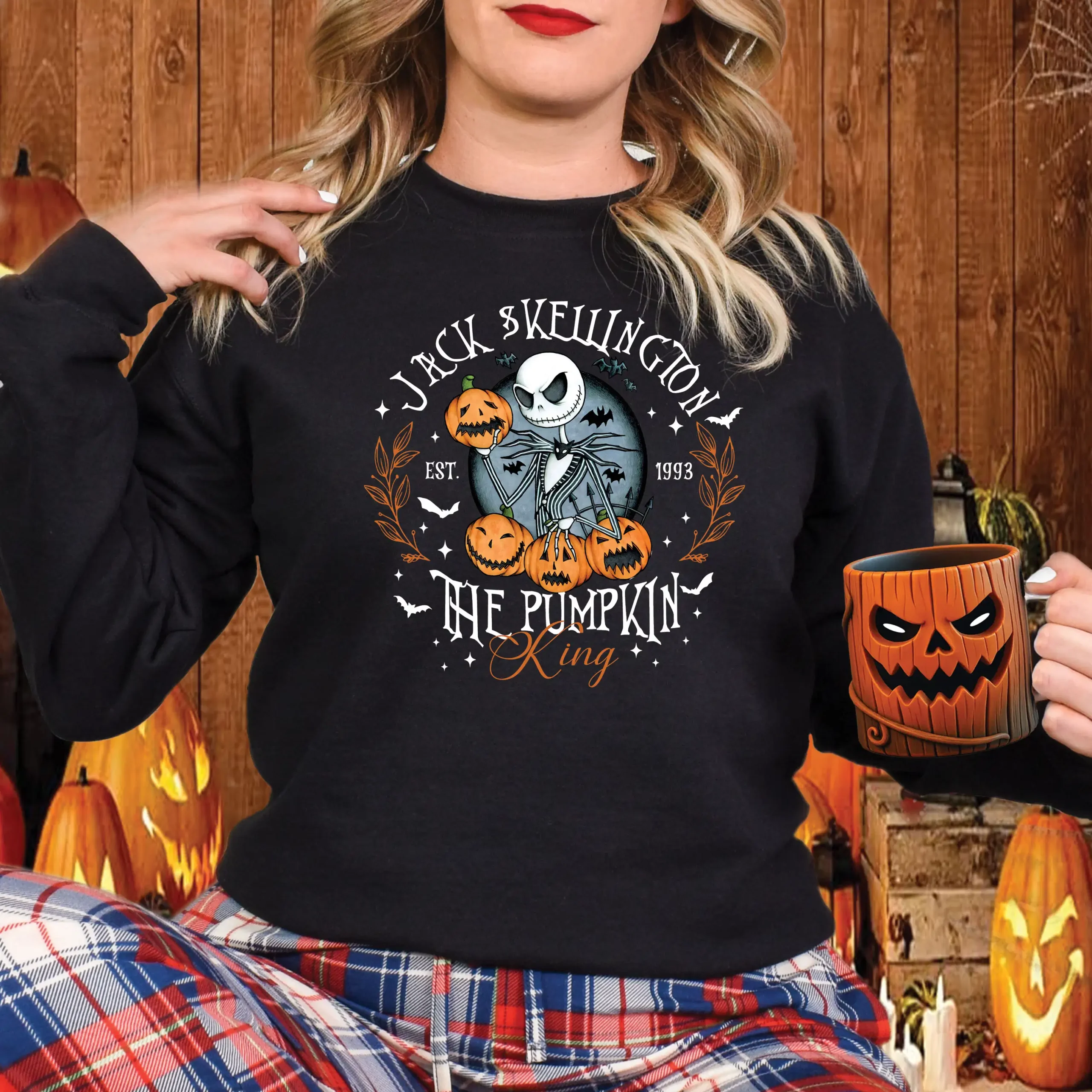 Black Jack Skellington Pumpkin King Halloween sweatshirt