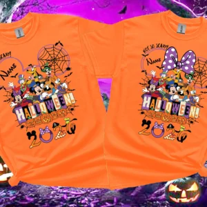 Personalised Halloween 2026 family matching T-shirt in orange