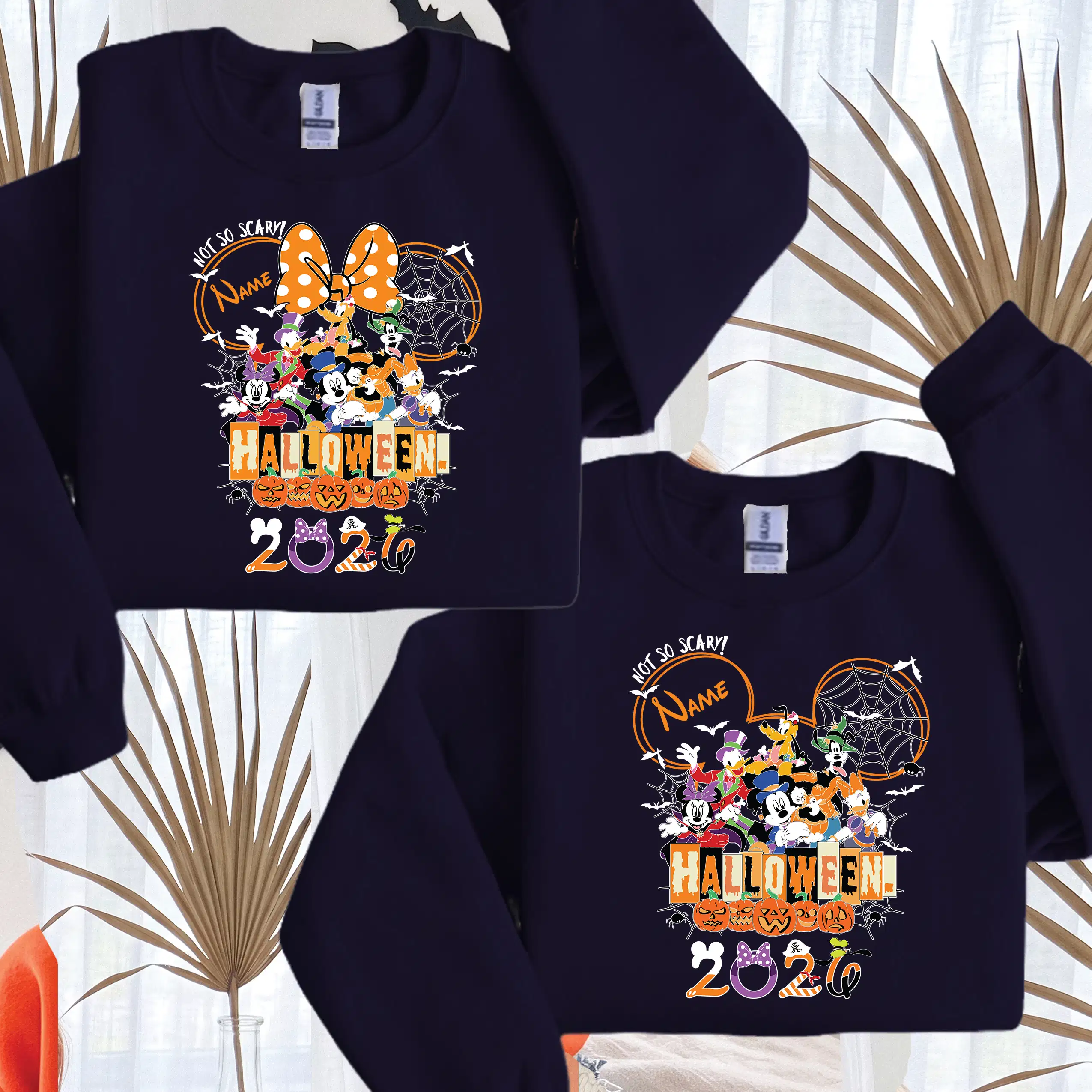 Navy personalised Halloween 2026 family matching sweatshirt