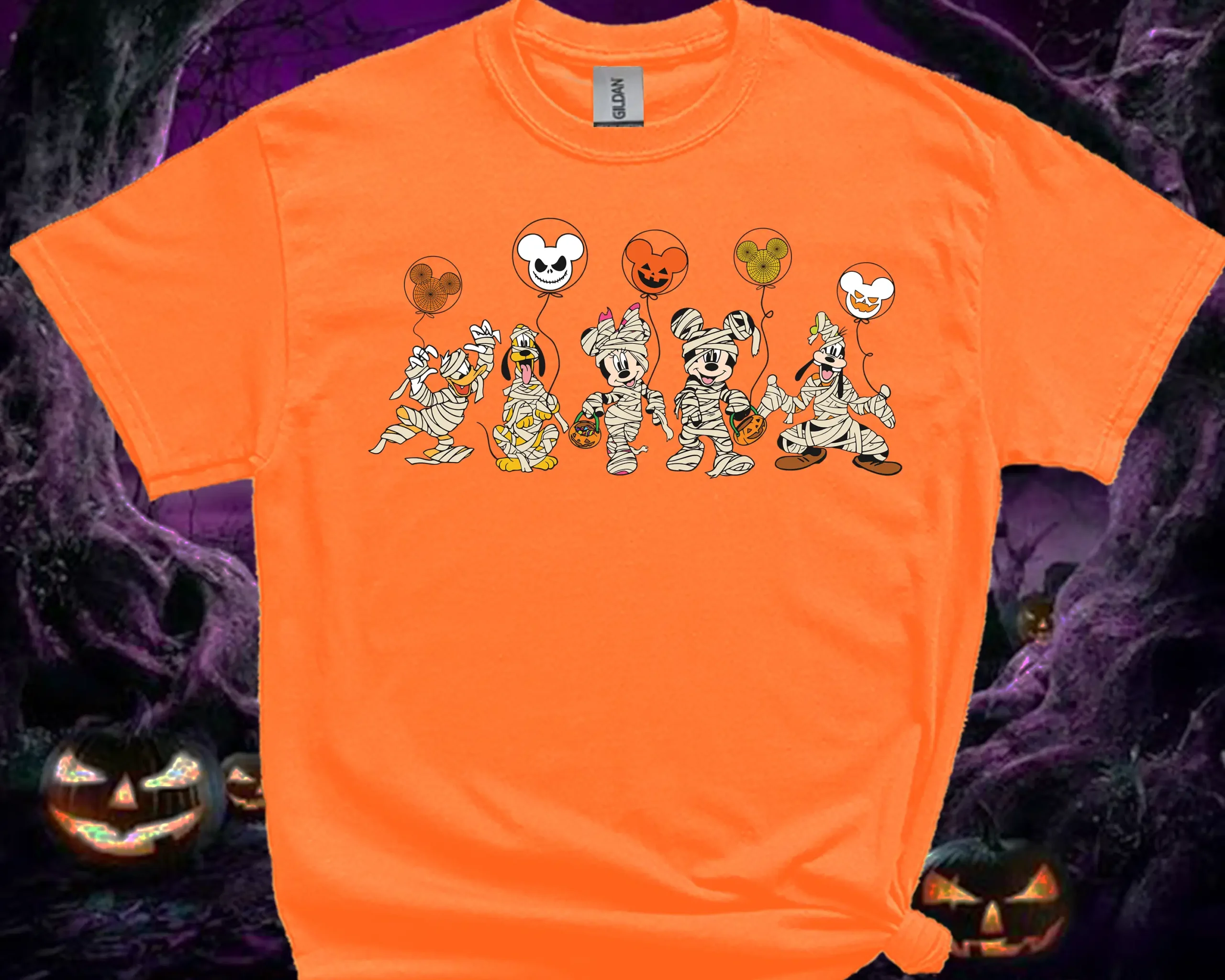 Halloween Mummy Family Matching T-Shirt Orange for Adults and Kids