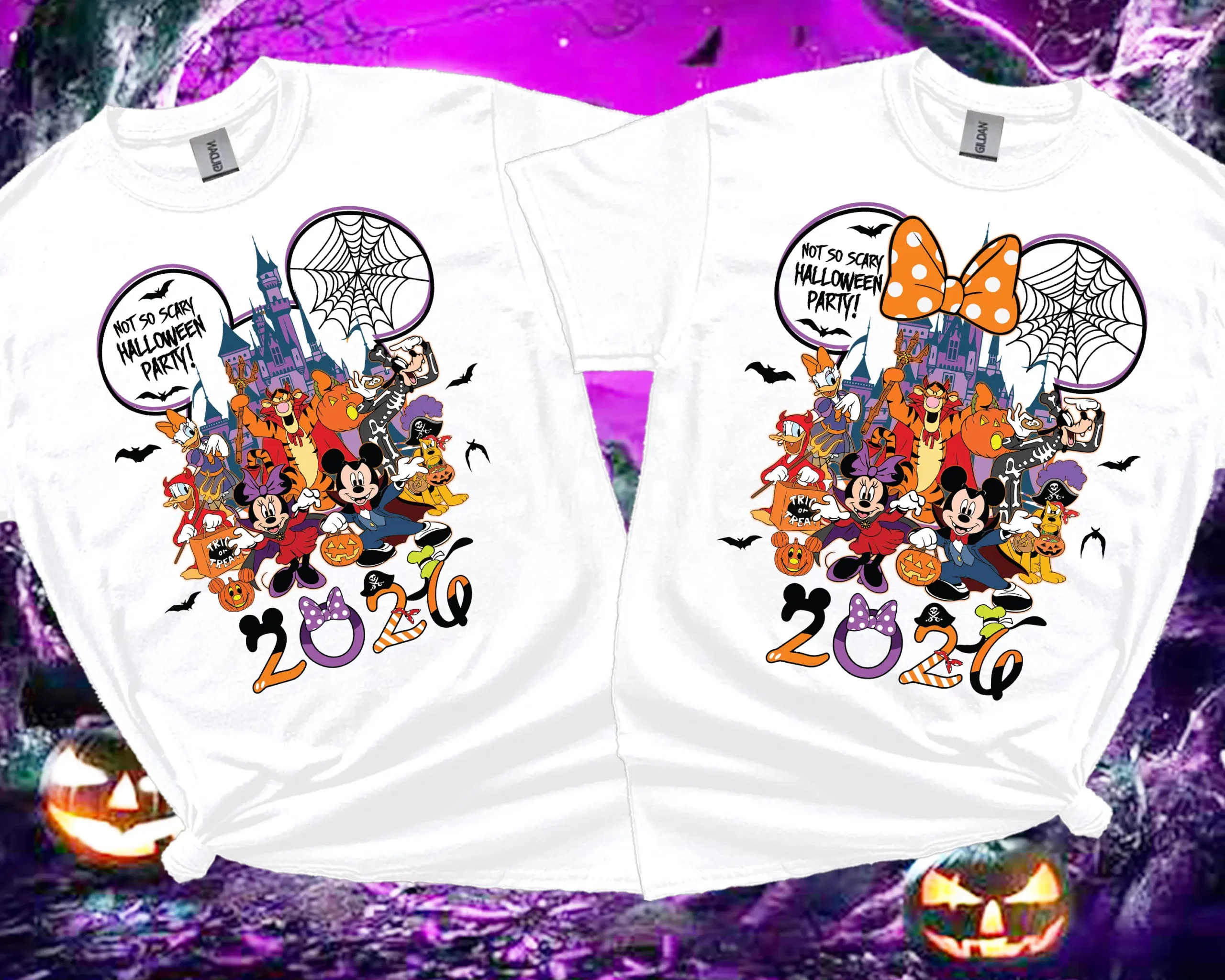 White family matching Halloween T-Shirt 2026 with spooky party design
