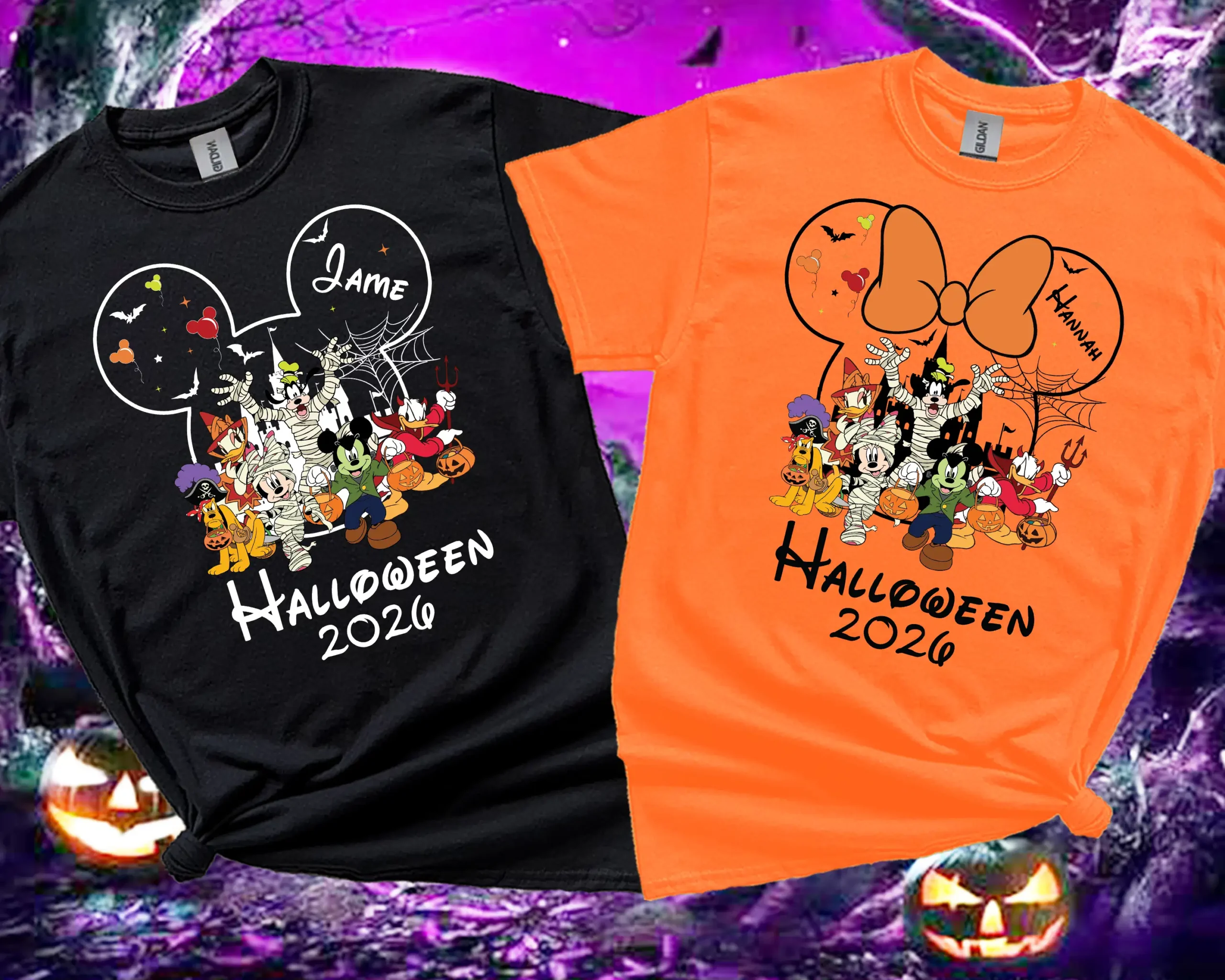 Personalised Family Matching Halloween T-Shirt 2026 – Custom Name Halloween Tops for Adults & Kids - Image 3