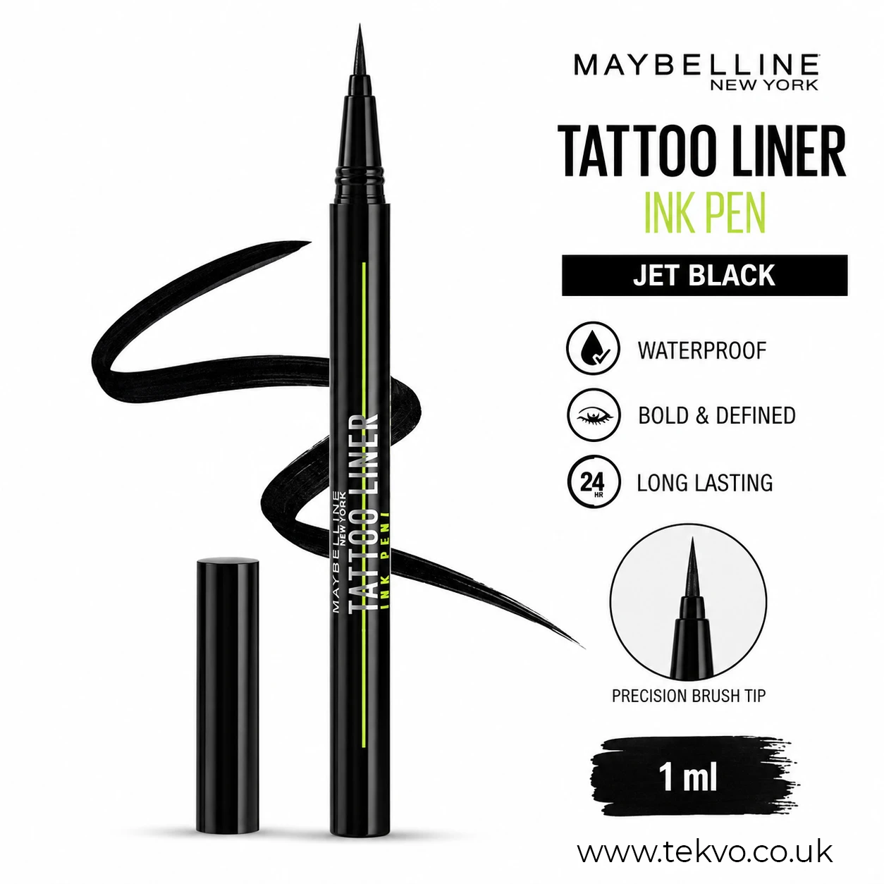 Maybelline Jet Black Waterproof Eyeliner Pen 1ml