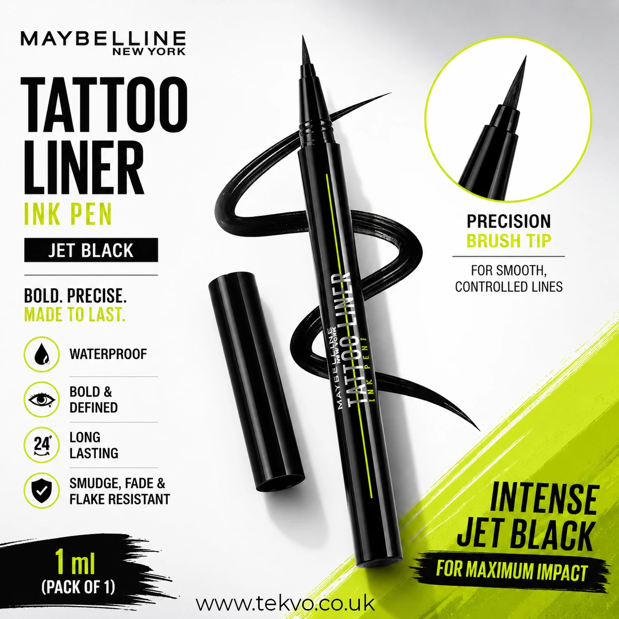 Maybelline Jet Black Eyeliner Precision Brush Tip