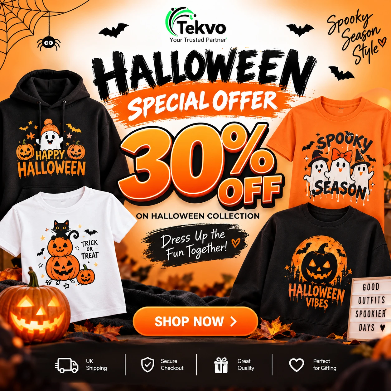 Tekvo Halloween Collection 30% Off Sale UK